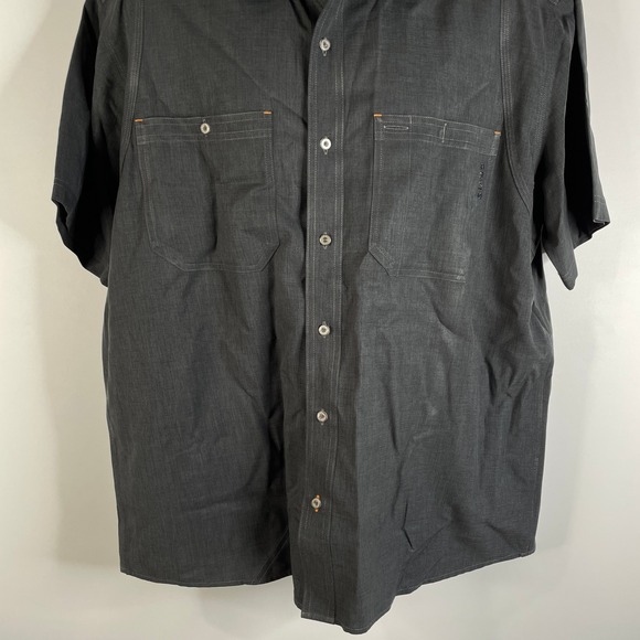 ORVIS Mens Dark Gray Short Sleeve Button Up Shirt XL Polyester Outdoor Casual - Picture 9 of 16